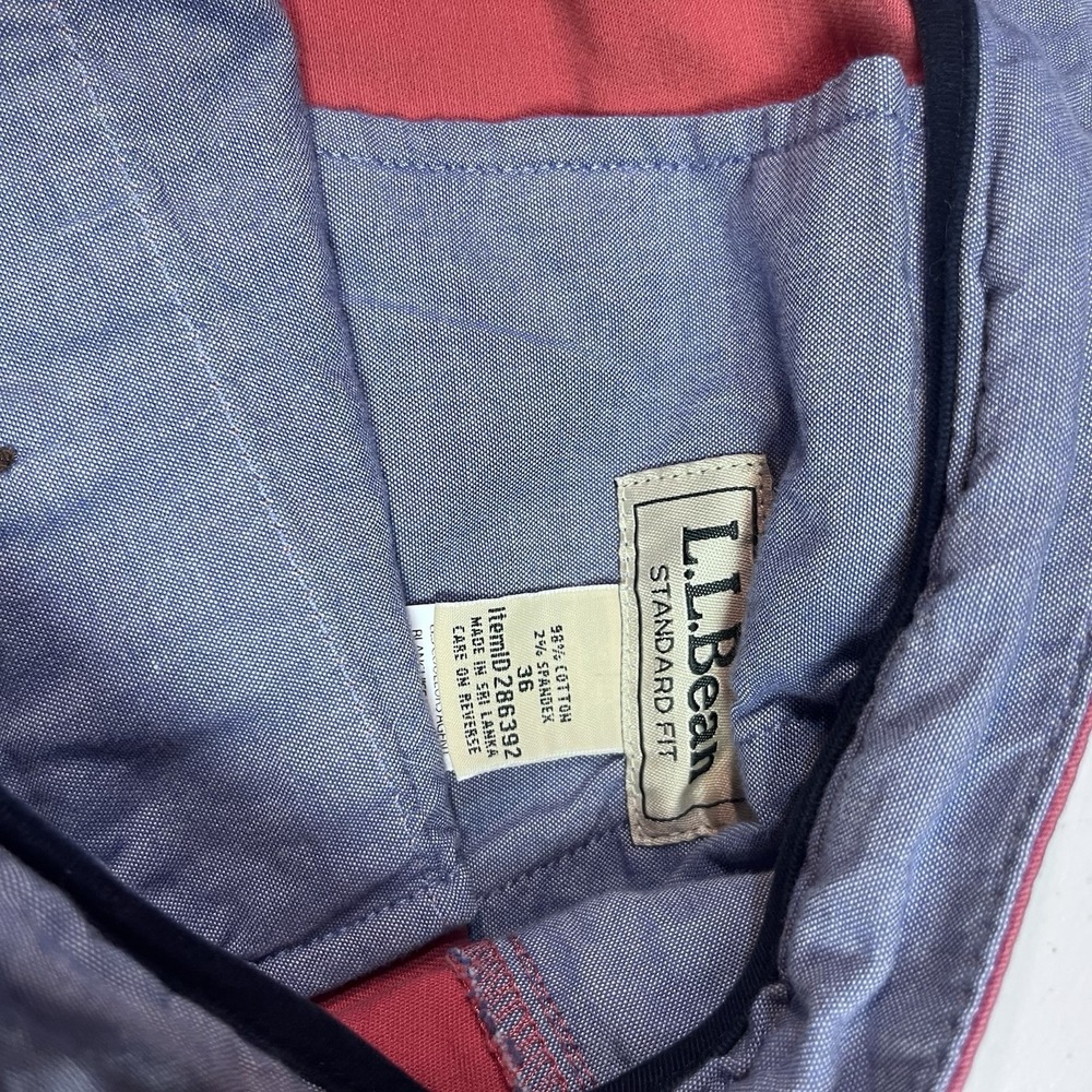LL Bean Standard‎ Fit Men's Chino Shorts Red Size 36 item 286392 EUC - Picture 5 of 5
